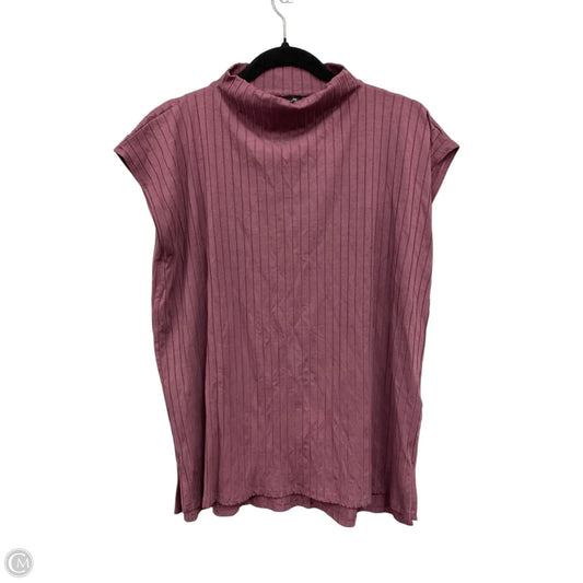 Top Short Sleeve By Eileen Fisher In Purple, Size: 1x