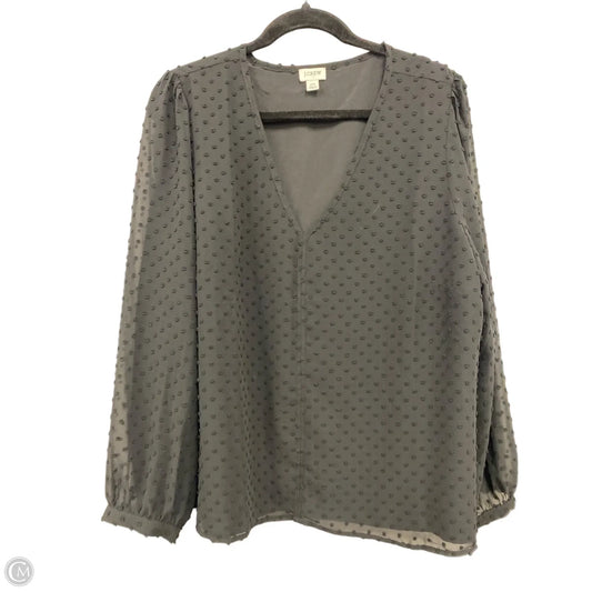 Blouse Long Sleeve By J. Crew In Black, Size: 2x