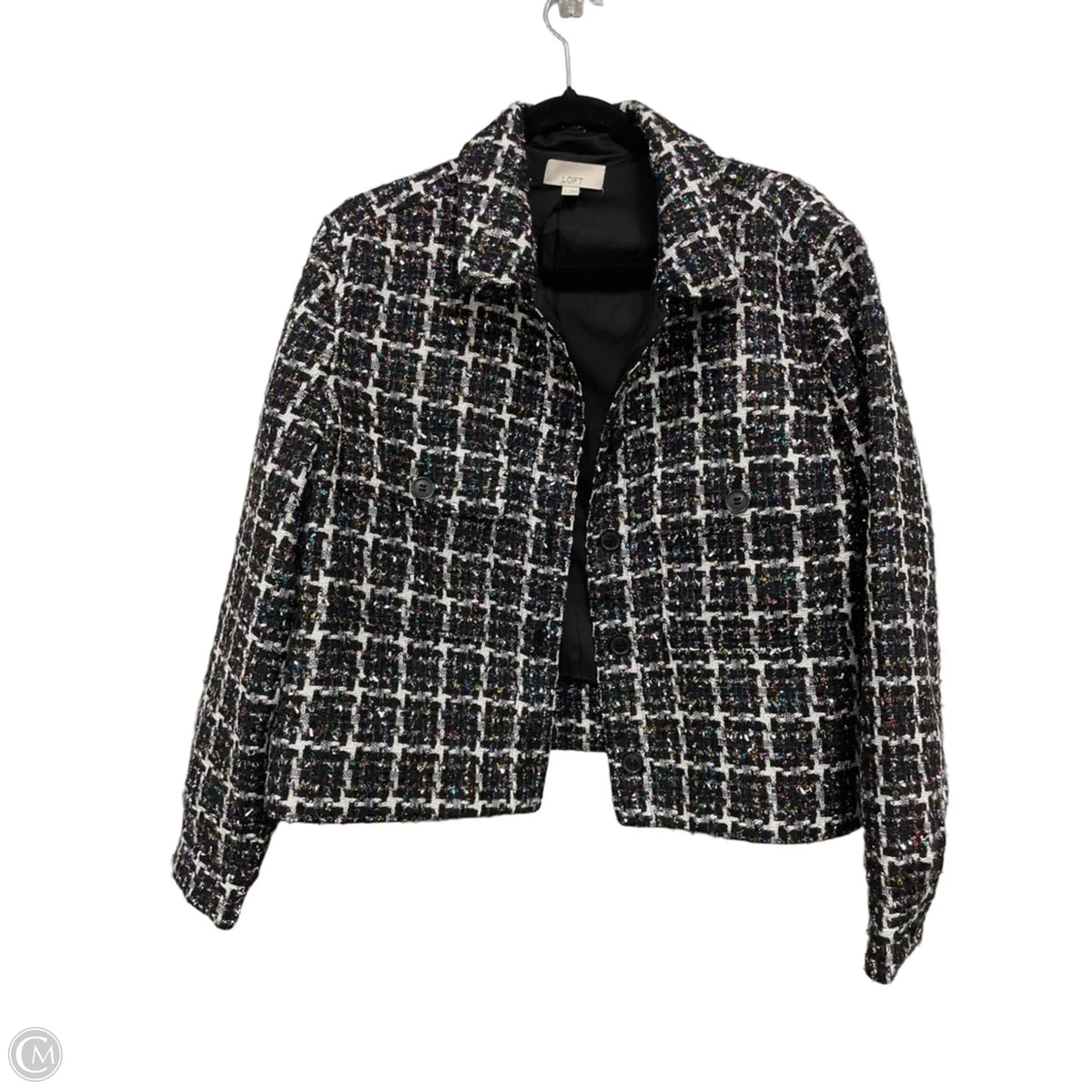Jacket Other By Loft In Black & White, Size: L