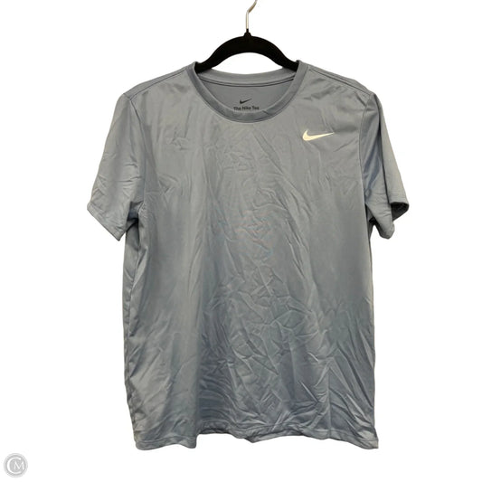 Athletic Top Short Sleeve By Nike In Blue, Size: L