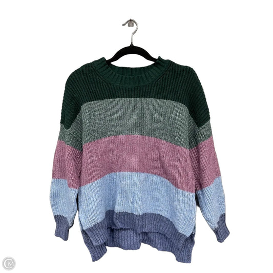 Sweater By American Eagle In Green & Purple, Size: M