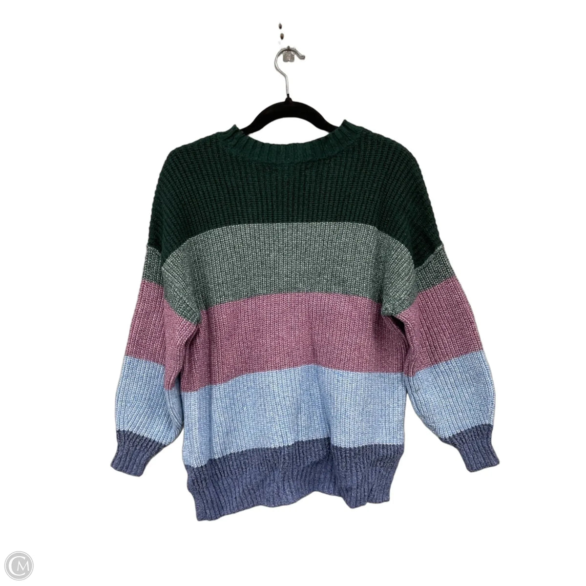 Sweater By American Eagle In Green & Purple, Size: M