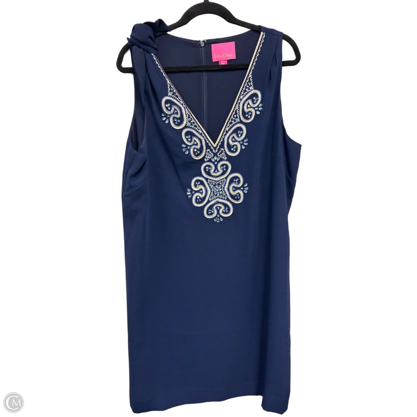 Dress Designer By Lilly Pulitzer In Black & Gold, Size: 16