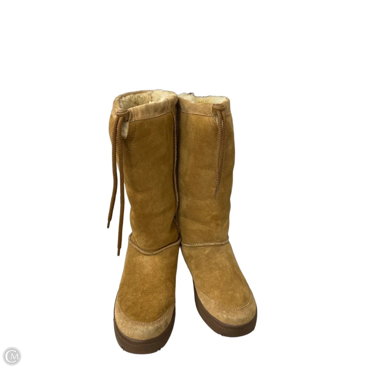 Boots Mid-calf Flats By Ugg In Tan, Size: 9