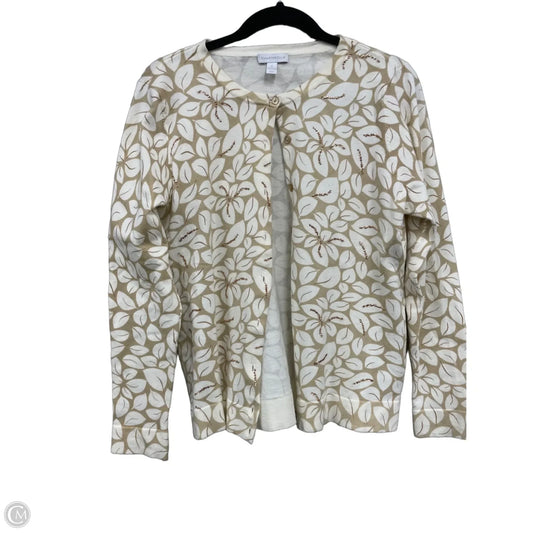 Cardigan By Charter Club In Brown & Cream, Size: Xl