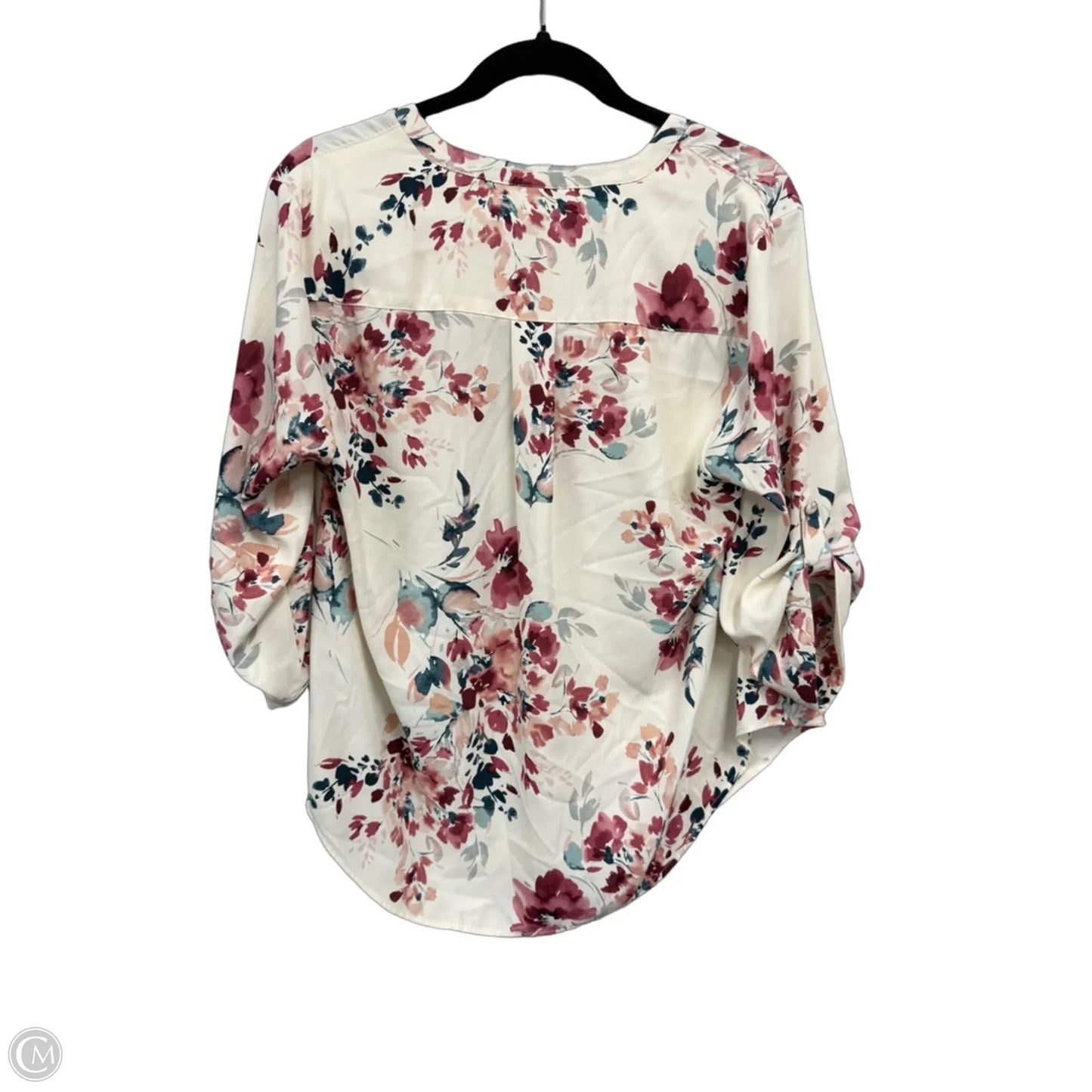 Blouse 3/4 Sleeve By Torrid In Green & Pink, Size: M