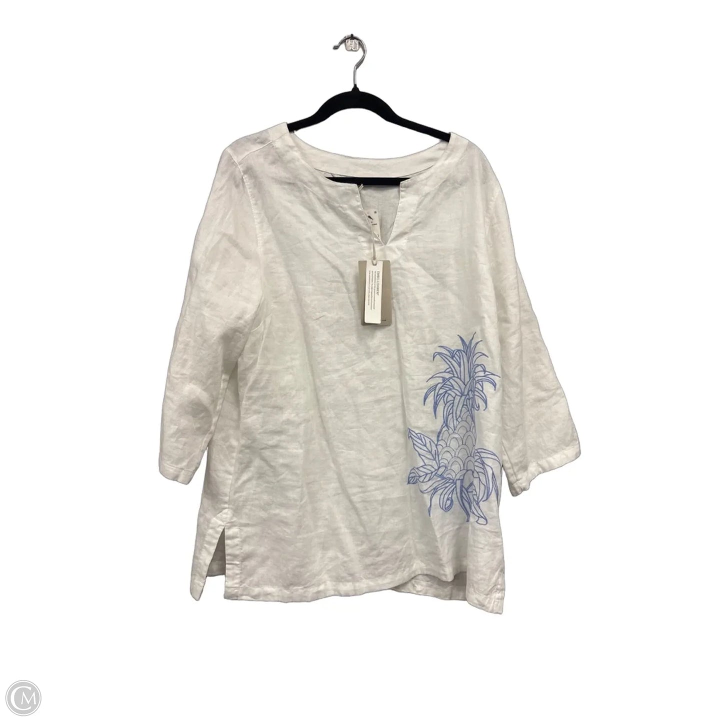Top Long Sleeve By Tommy Bahama In Blue & White, Size: Xl