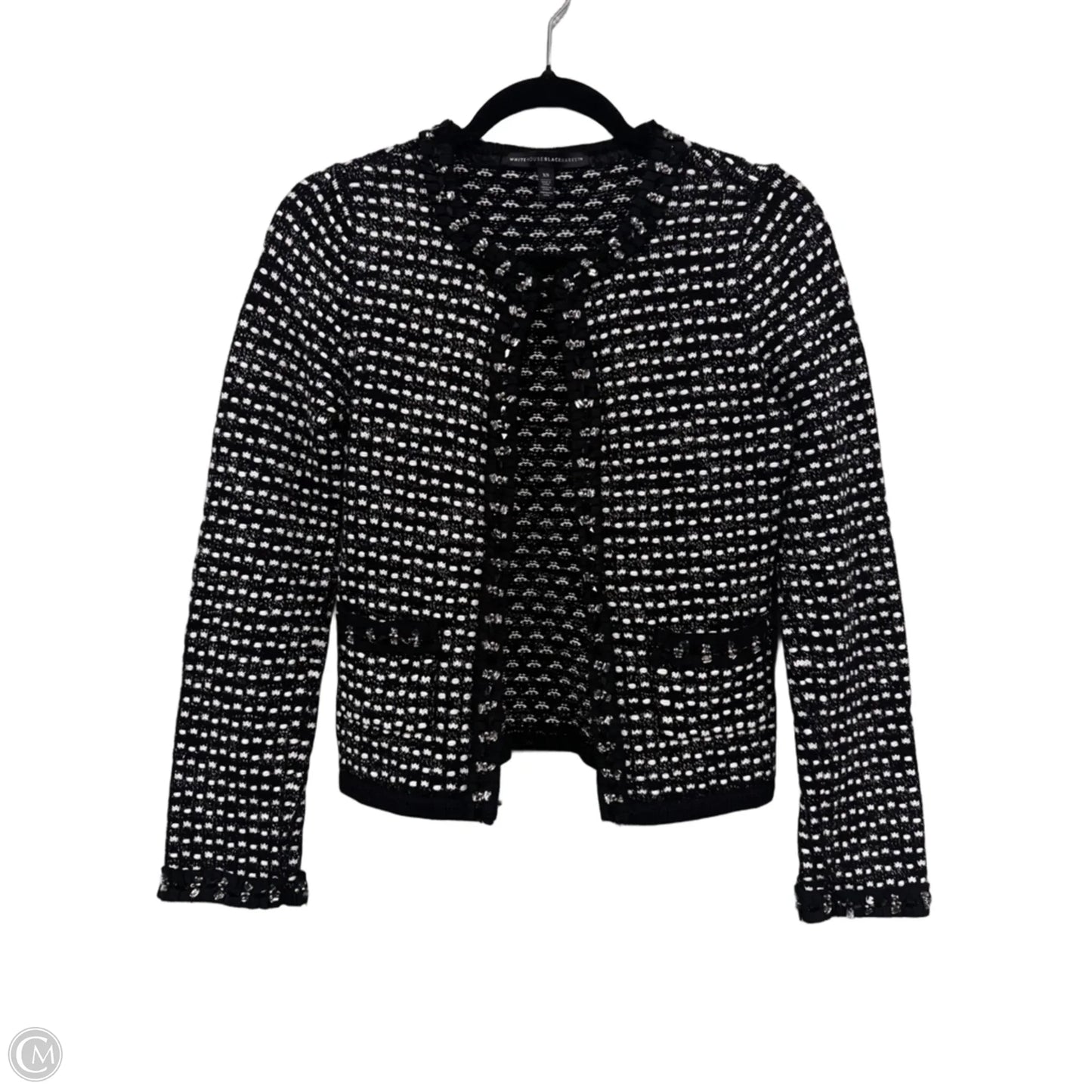 Sweater Cardigan By White House Black Market In Black & White, Size: Xs
