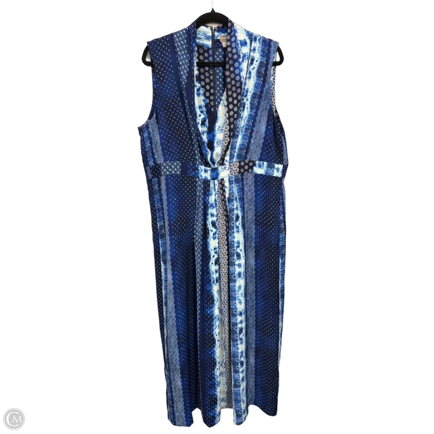 Dress Casual Maxi By Chicos In Blue, Size: Xl
