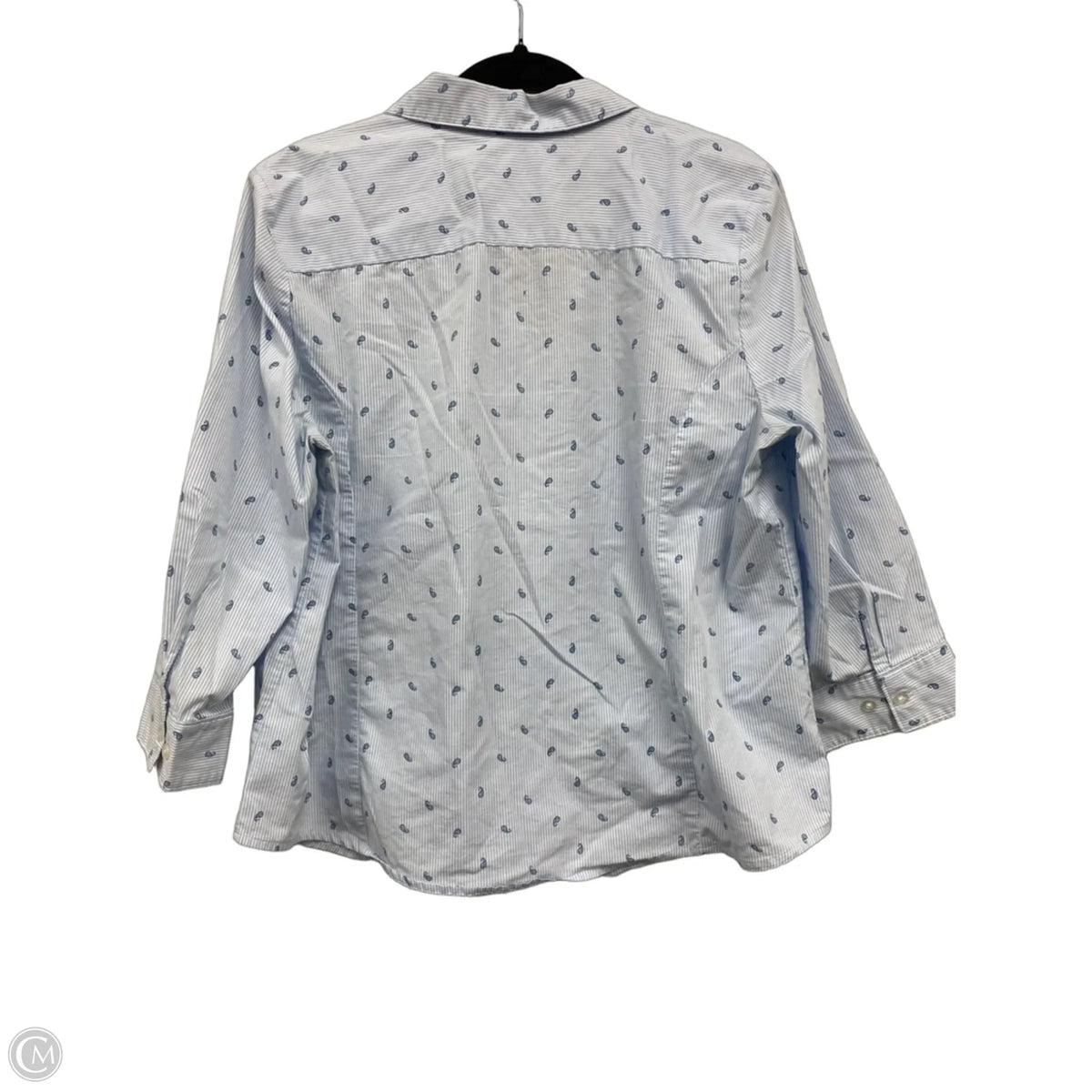 Top Long Sleeve By Basic Editions In Blue, Size: Xl