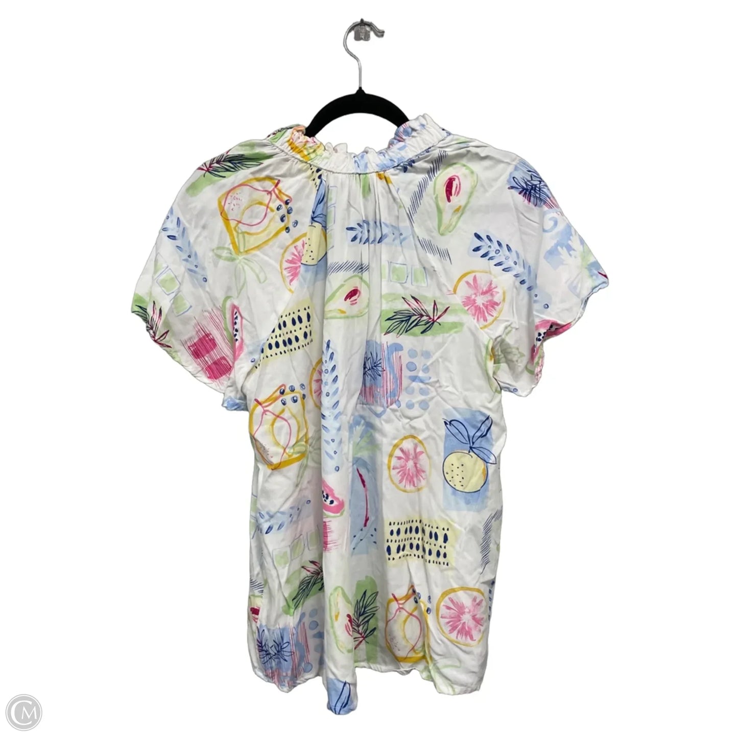 Top Short Sleeve By Crown And Ivy In Blue & White, Size: L