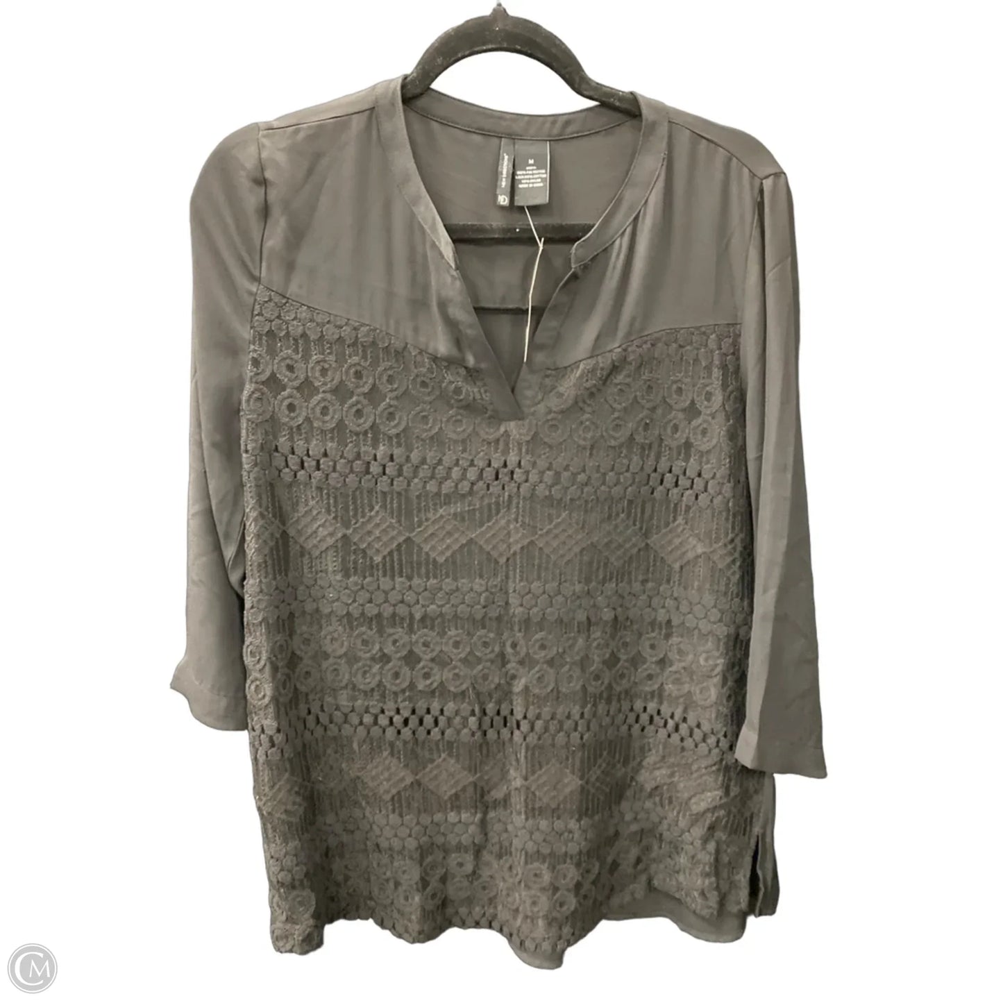 Blouse 3/4 Sleeve By New Directions In Black, Size: M