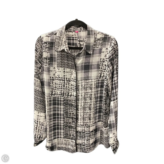 Blouse Long Sleeve By Vince Camuto In Black & White, Size: M