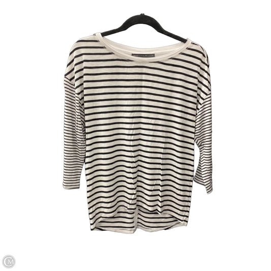 Top 3/4 Sleeve By White House Black Market In Black & White, Size: Xs