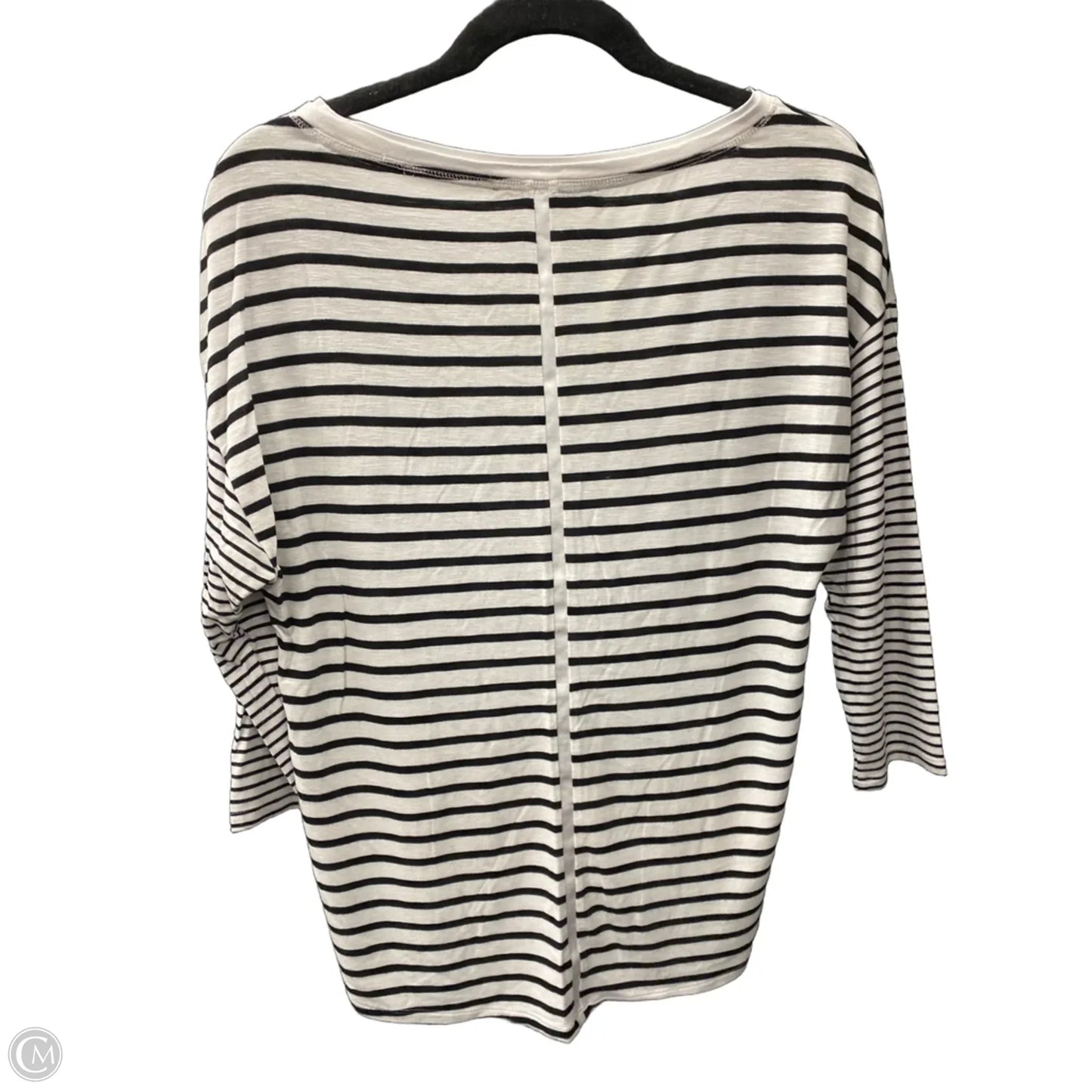 Top 3/4 Sleeve By White House Black Market In Black & White, Size: Xs