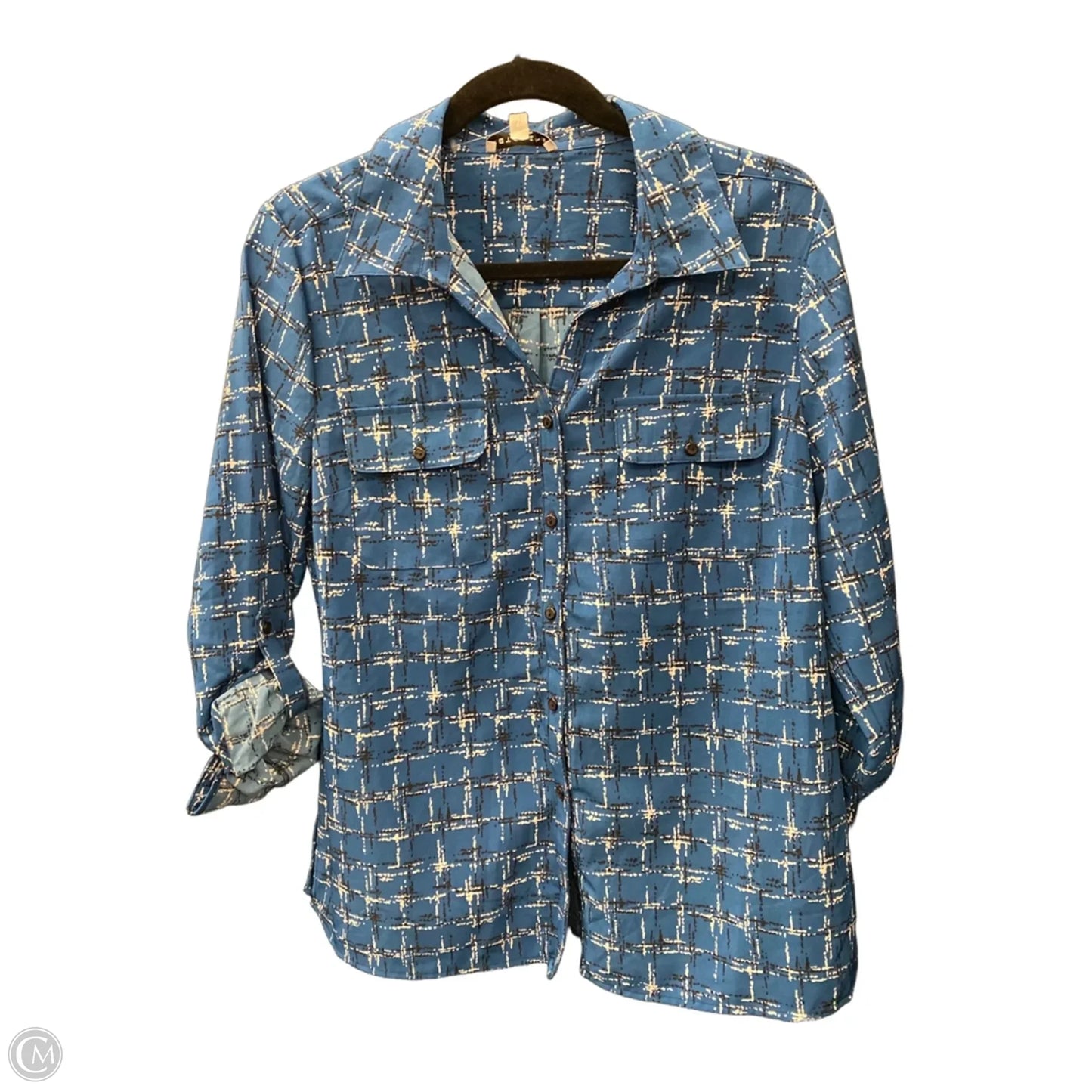 Blouse 3/4 Sleeve By Notations In Blue, Size: M
