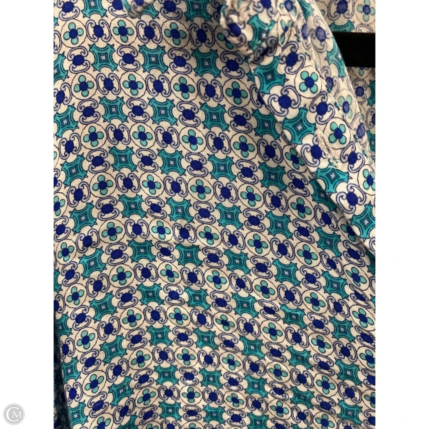 Top Long Sleeve By Grand And Greene In Blue & White, Size: M