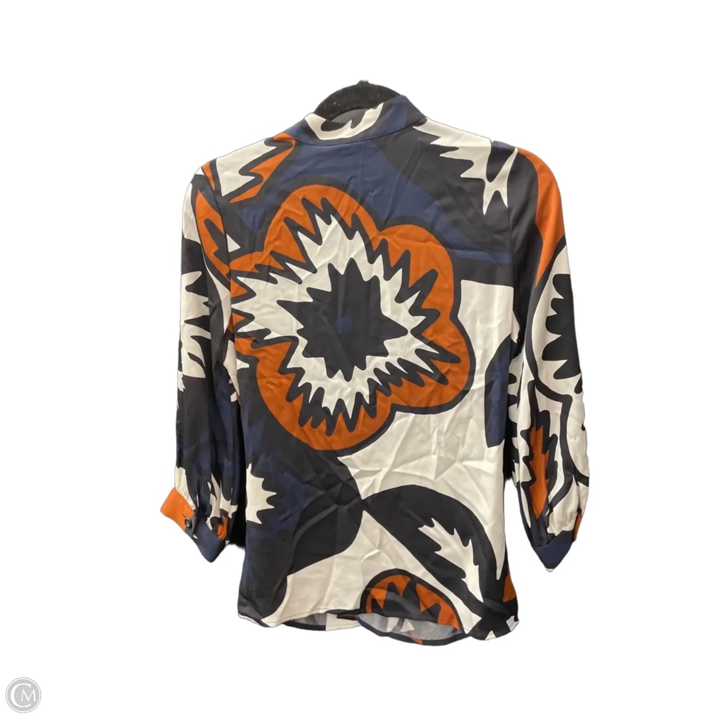 Blouse Designer By Diane Von Furstenberg In Blue & Brown, Size: 8