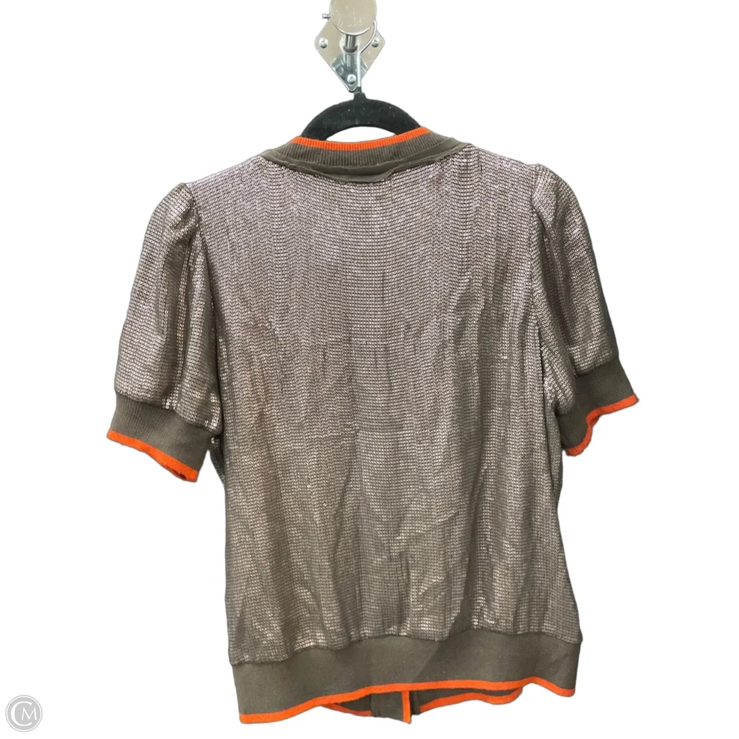 Top Short Sleeve By Robert Rodriguez In Brown & Orange, Size: M