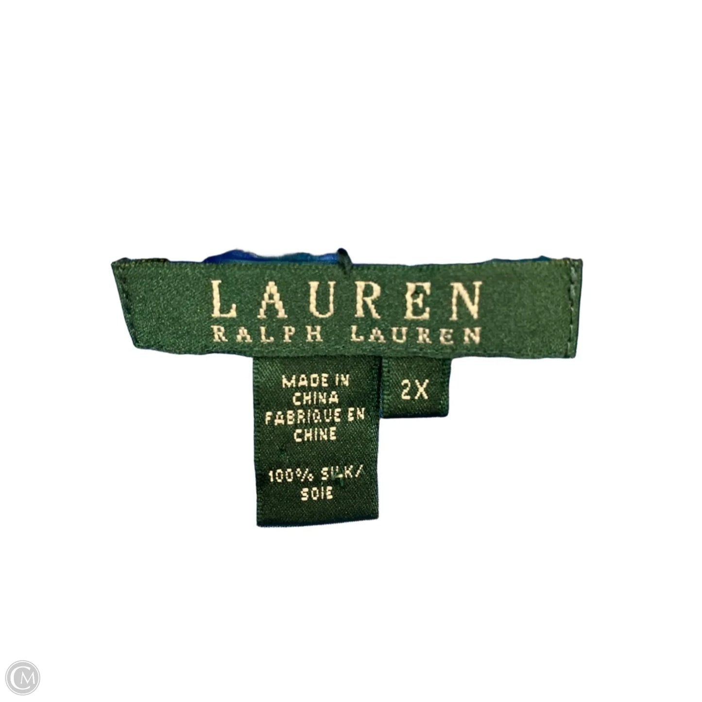 Blouse 3/4 Sleeve By Lauren By Ralph Lauren In Blue & Green, Size: 2x