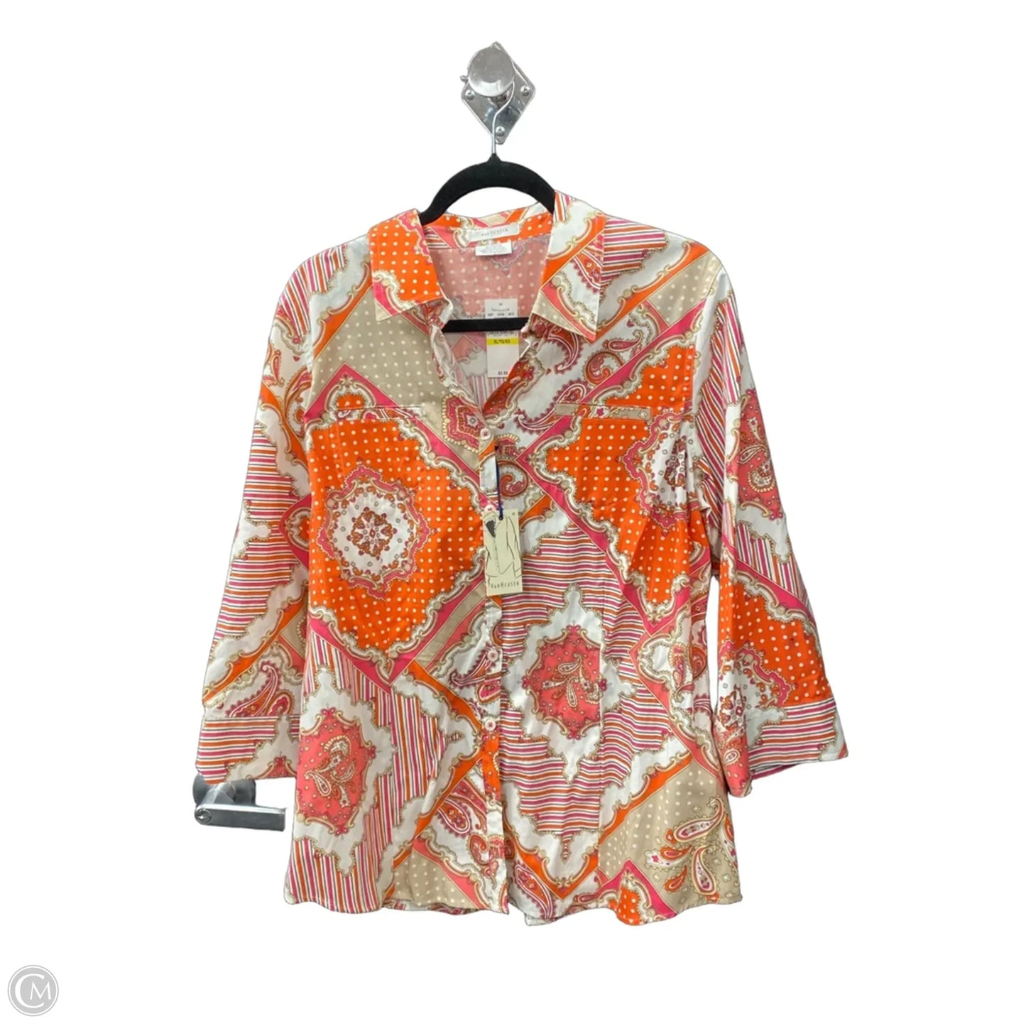 Top Long Sleeve By Van Heusen In Paisley Print, Size: Xl