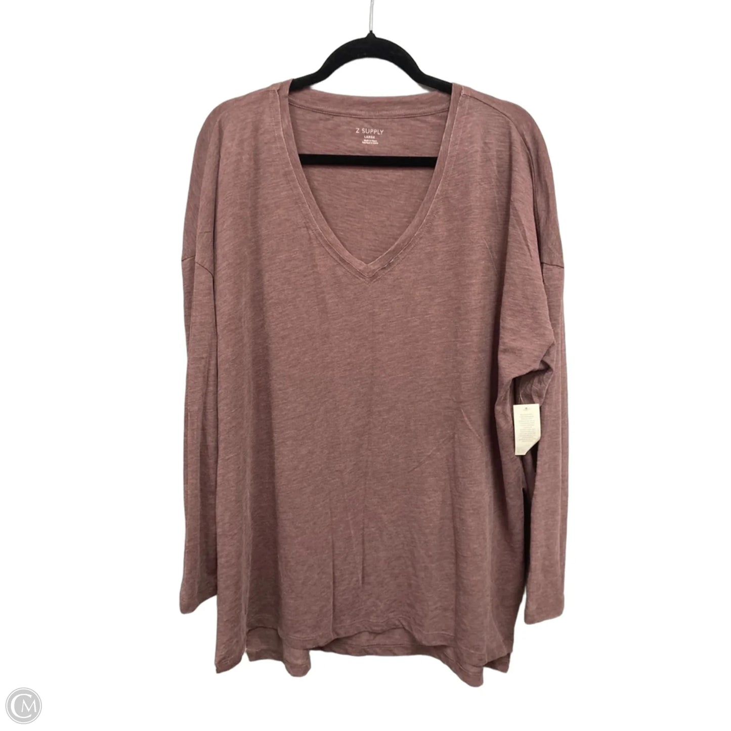 Top Long Sleeve By Z Supply In Maroon, Size: L