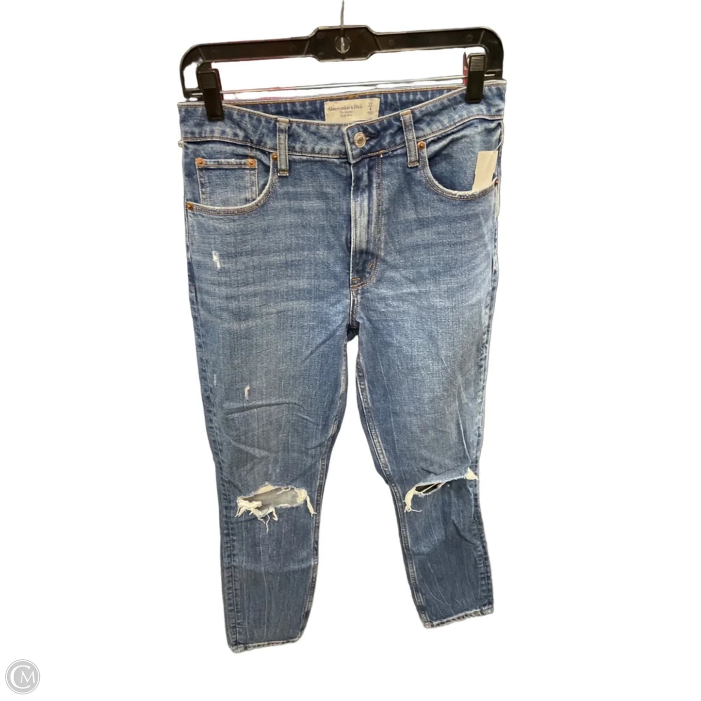 Jeans Skinny By Abercrombie And Fitch In Blue Denim, Size: 4