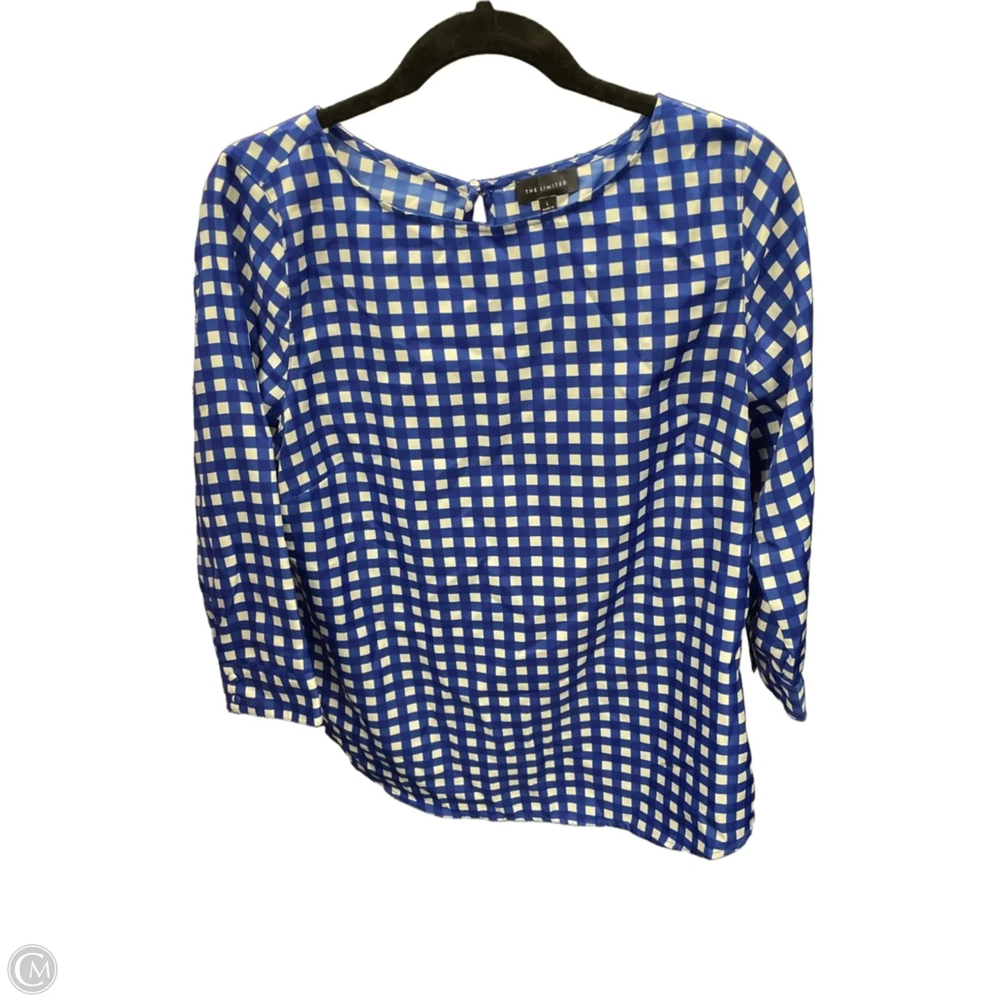 Blouse 3/4 Sleeve By Limited In Blue & White, Size: L