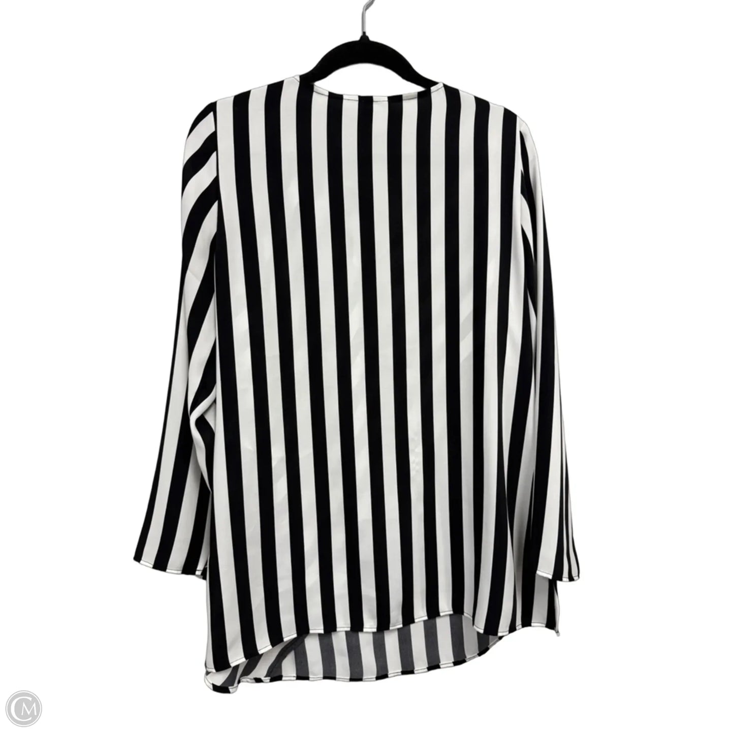 Blouse Long Sleeve By Chicos In Black & White, Size: M