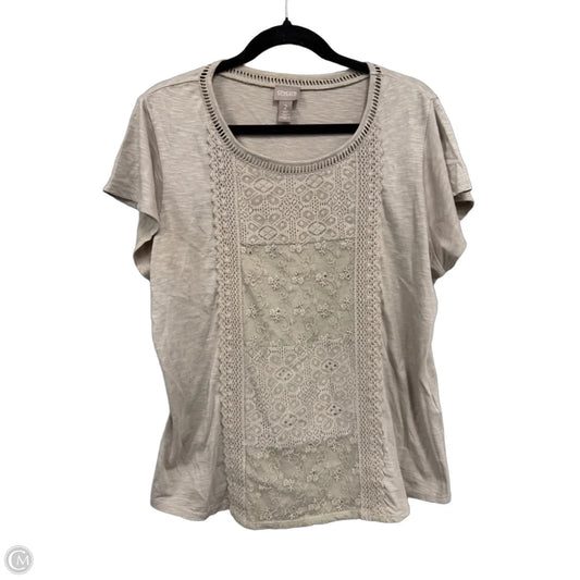 Top Short Sleeve By Chicos In Beige, Size: L