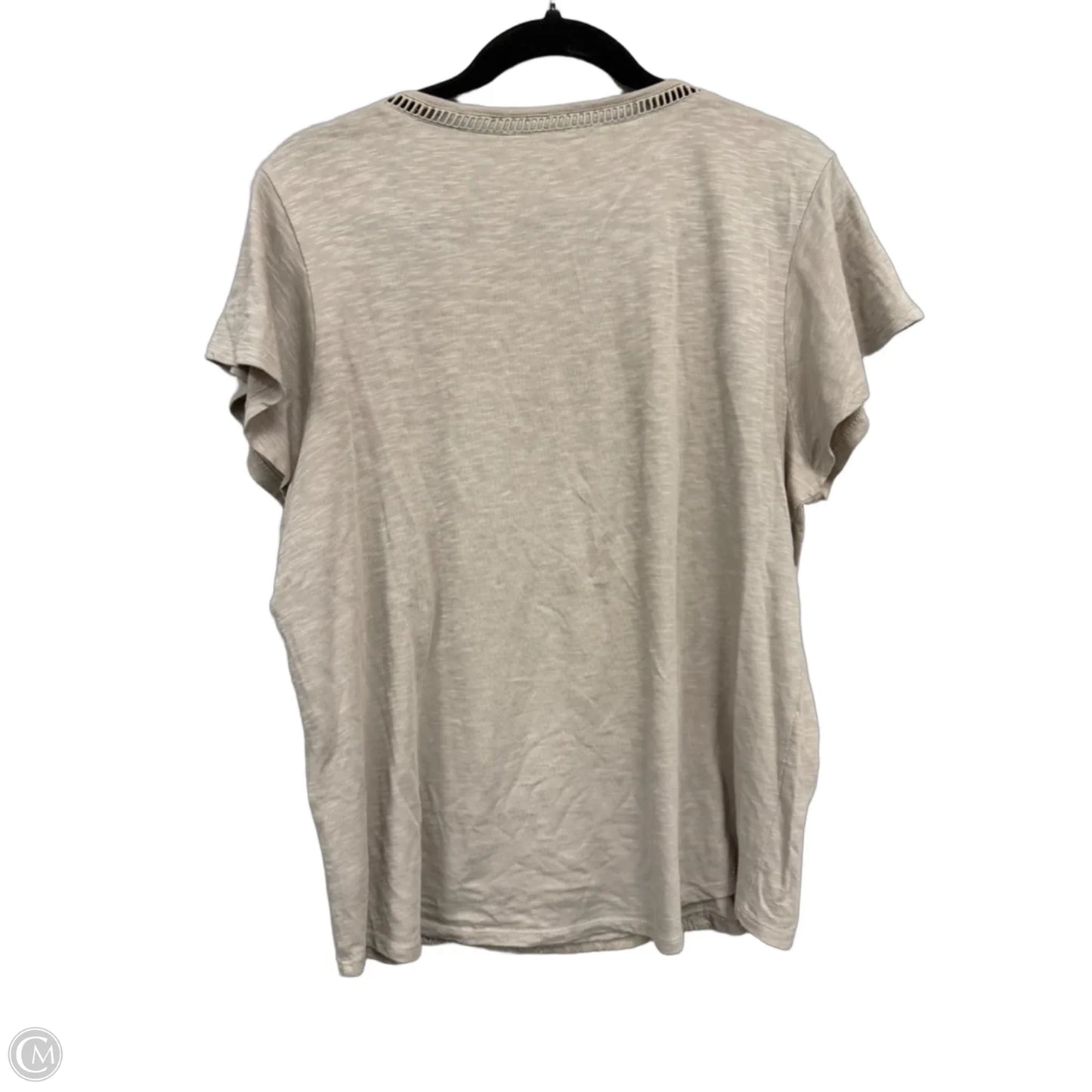 Top Short Sleeve By Chicos In Beige, Size: L