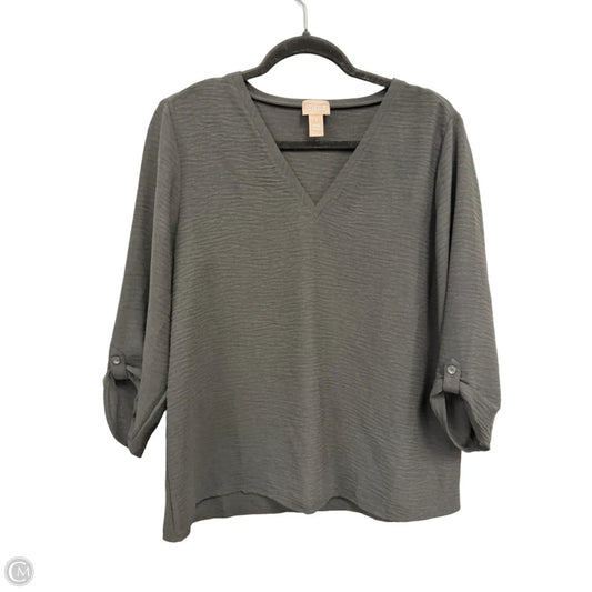 Top 3/4 Sleeve By Chicos In Black, Size: M