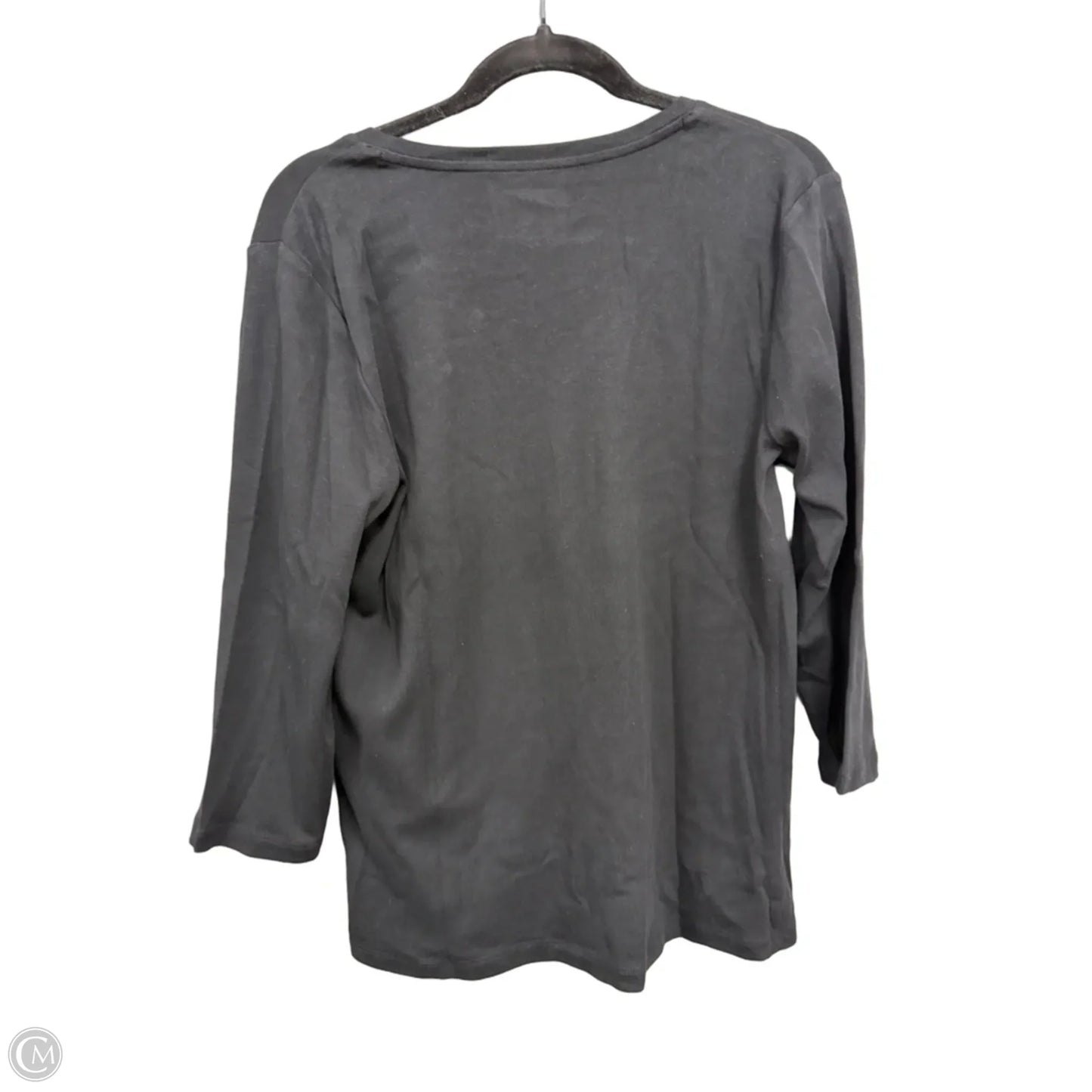 Top 3/4 Sleeve By Chicos In Black, Size: L