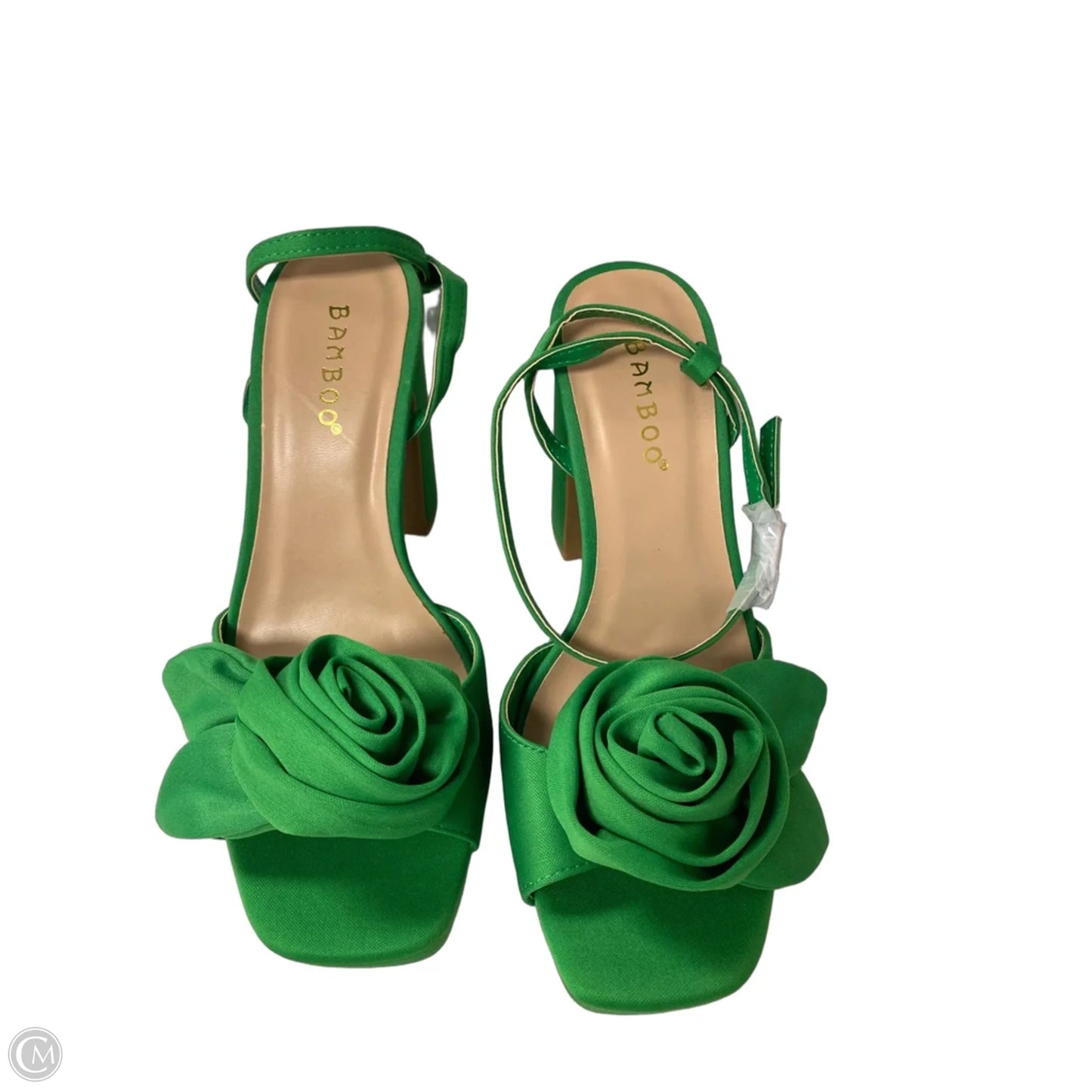 Shoes Heels Block By Bamboo In Green, Size: 5.5