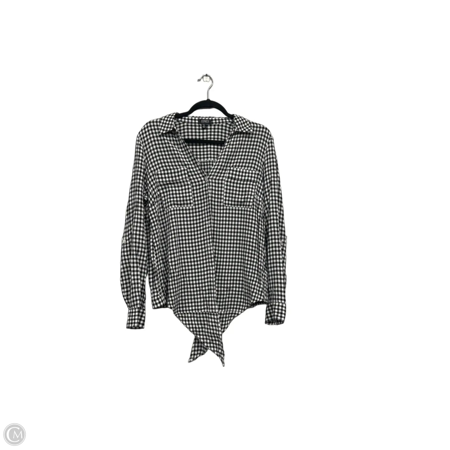Top Long Sleeve By Jones New York In Black & White, Size: M