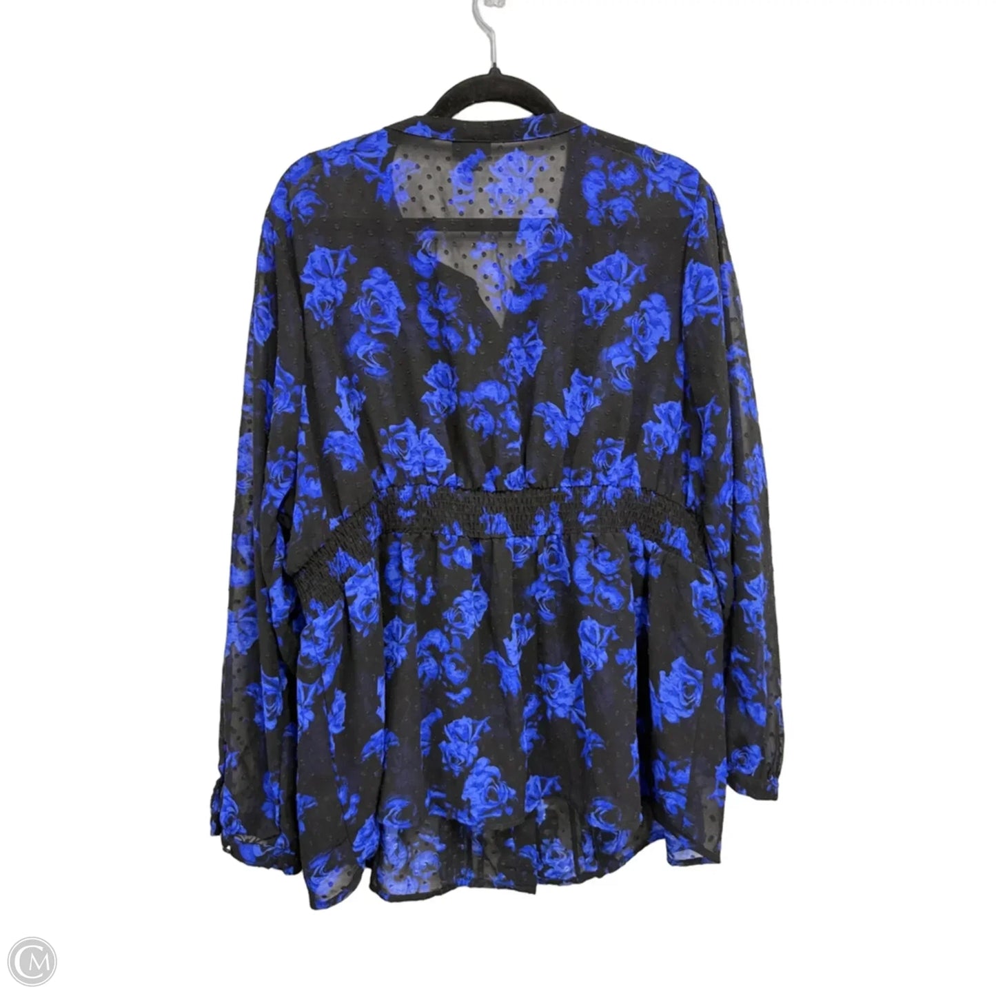 Blouse Long Sleeve By Torrid In Black & Blue, Size: 3x