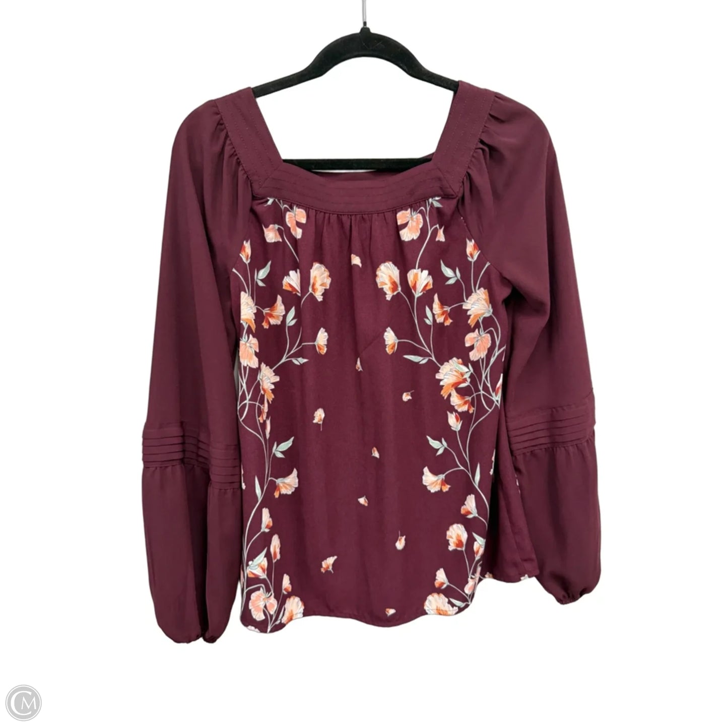 Blouse Long Sleeve By Lc Lauren Conrad In Maroon, Size: S