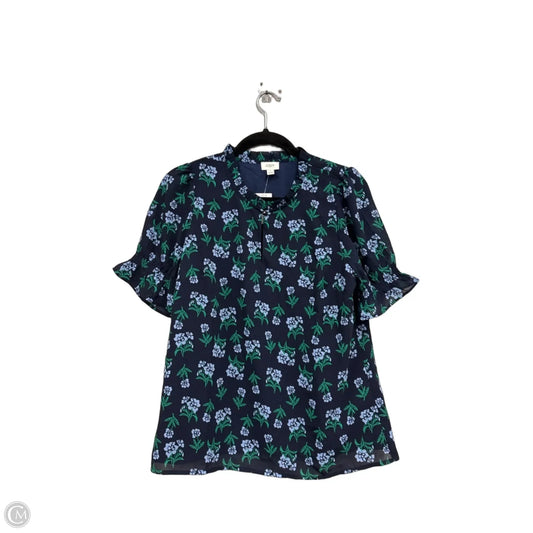 Top Short Sleeve By J. Crew In Blue & Green, Size: S