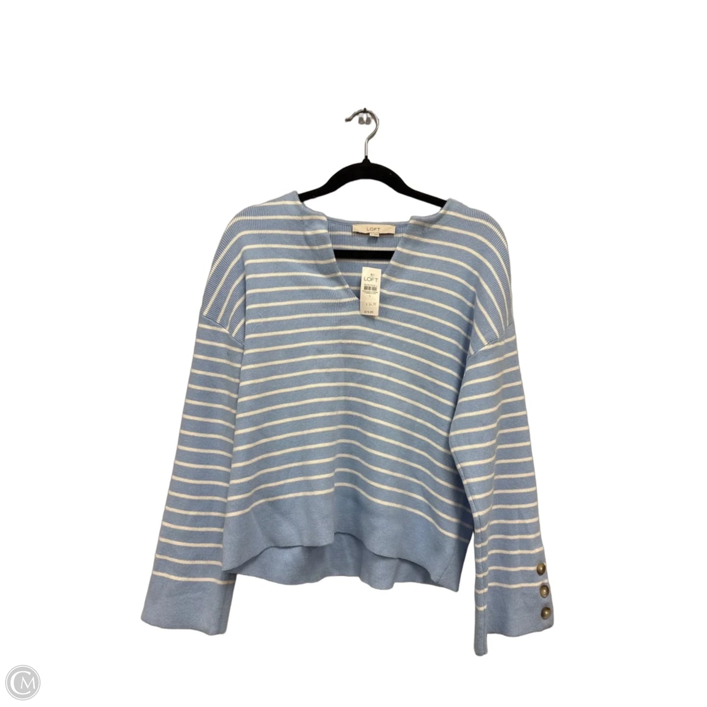 Sweater By Loft In Blue & White, Size: S