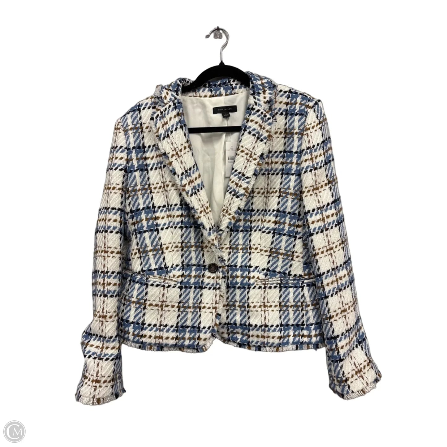 Blazer By Ann Taylor In Blue & Brown, Size: 12