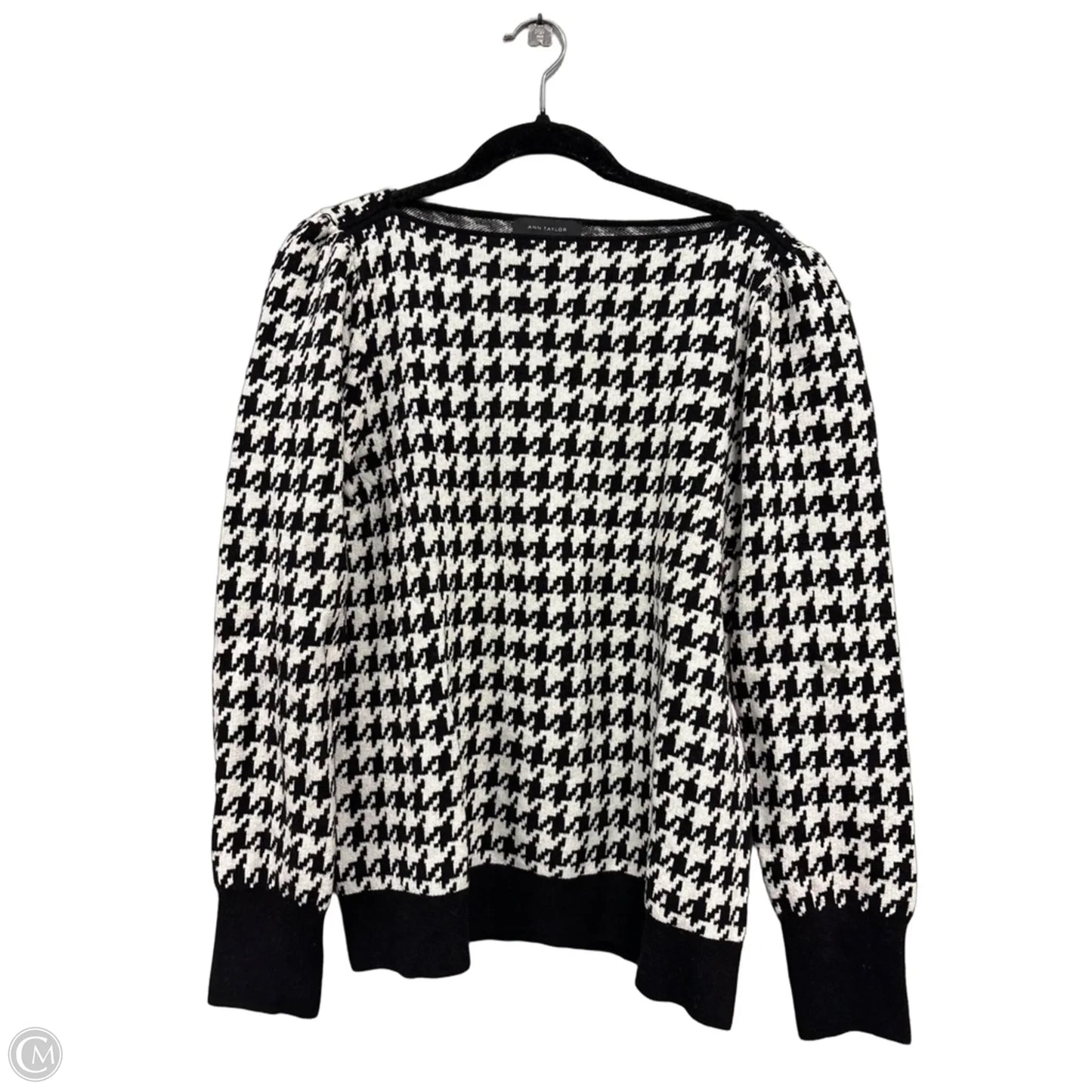 Sweater By Ann Taylor In Black & White, Size: L