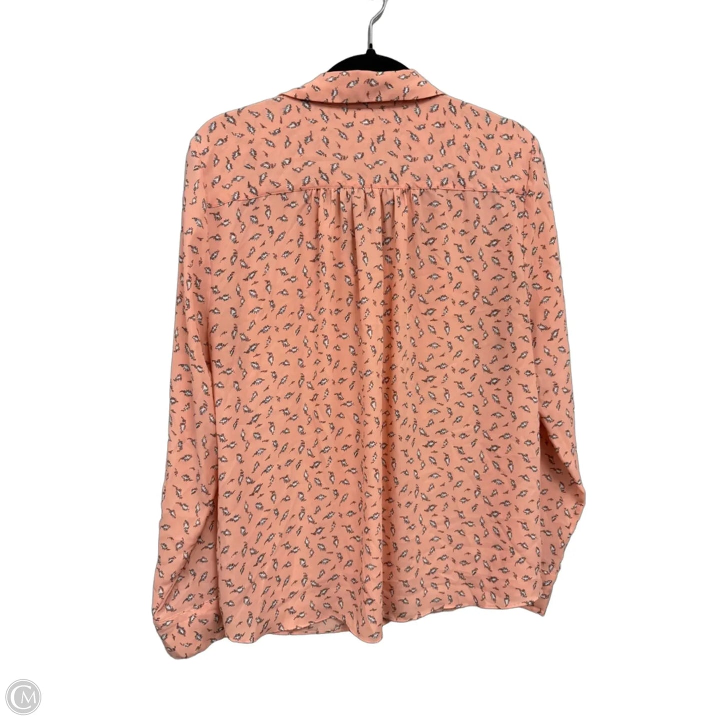 Blouse Long Sleeve By Lark & Ro In Peach, Size: 14