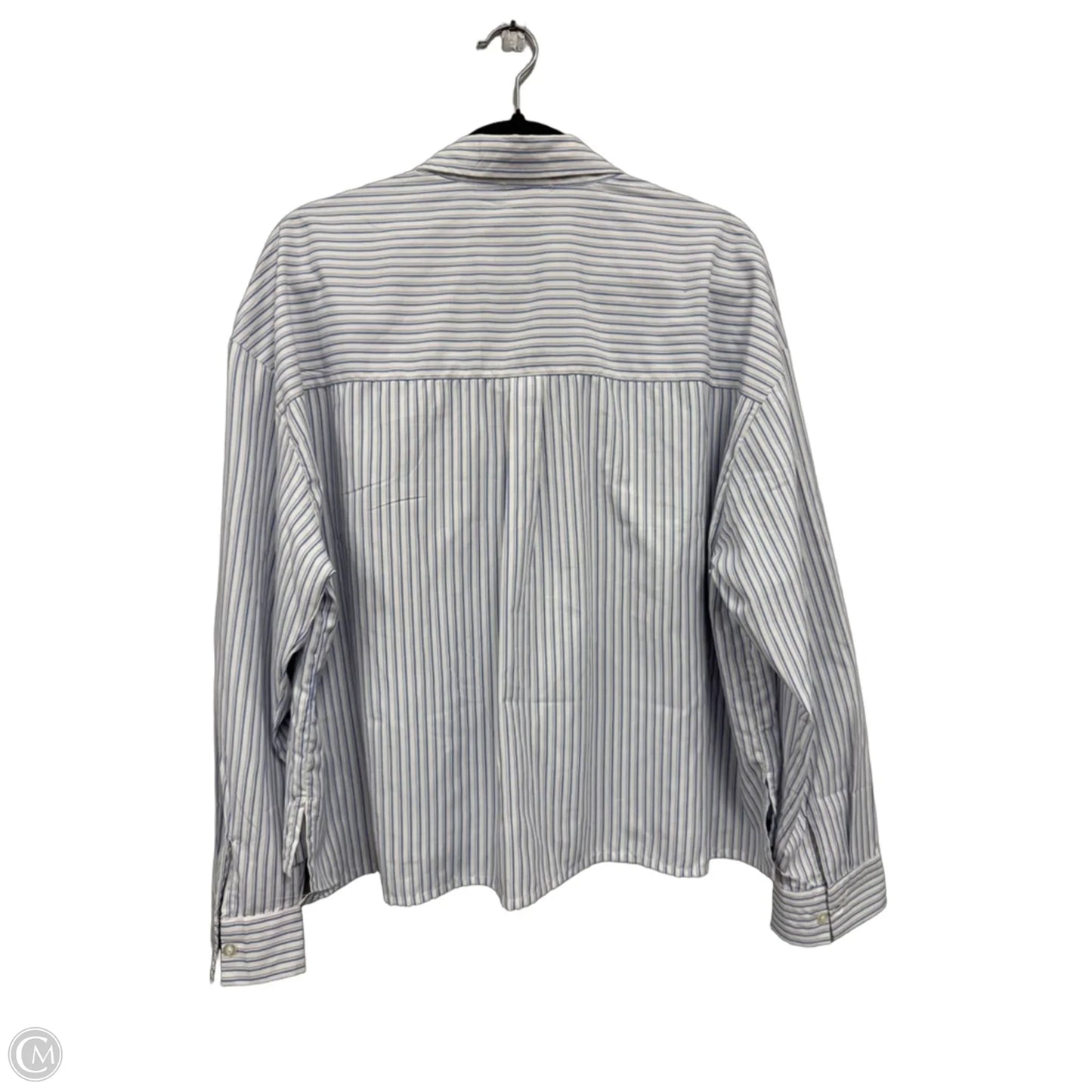 Top Long Sleeve By Japna In Blue & White, Size: L