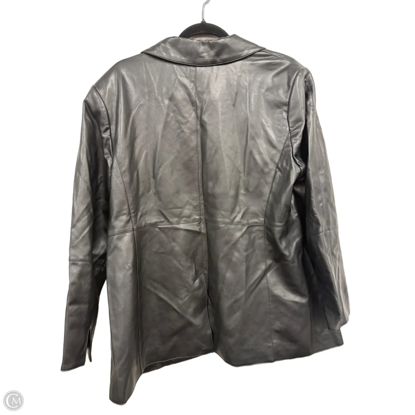 Jacket Moto Leather By Dennis Basso Qvc In Black, Size: 1x