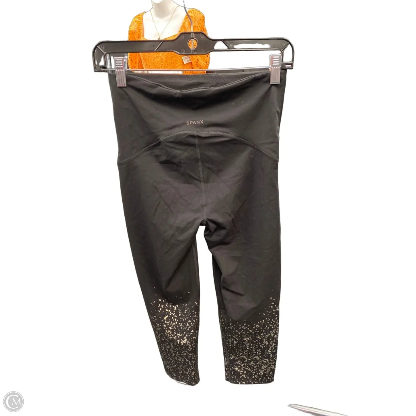 Athletic Leggings Capris By Spanx In Black & Gold, Size: M
