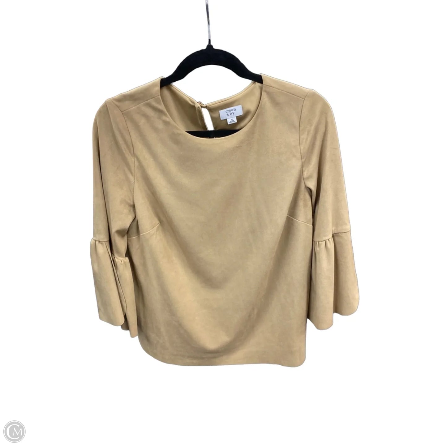 Blouse 3/4 Sleeve By Crown And Ivy In Beige, Size: M