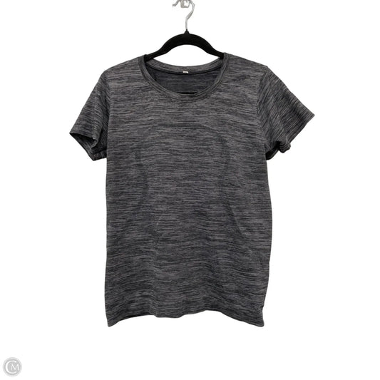 Athletic Top Short Sleeve By Lululemon In Grey, Size: 8