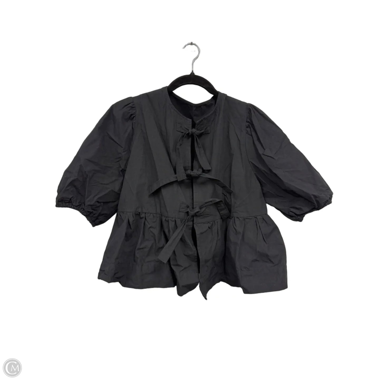 Top Short Sleeve By Clothes Mentor In Black, Size: L