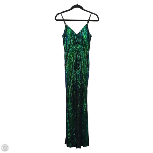 Dress Party Long By Clothes Mentor In Black & Green, Size: Xs