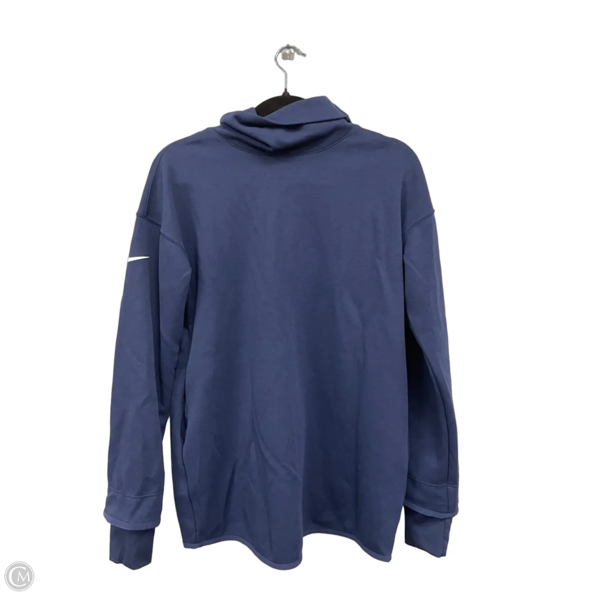 Athletic Top Long Sleeve Collar By Nike In Navy, Size: S